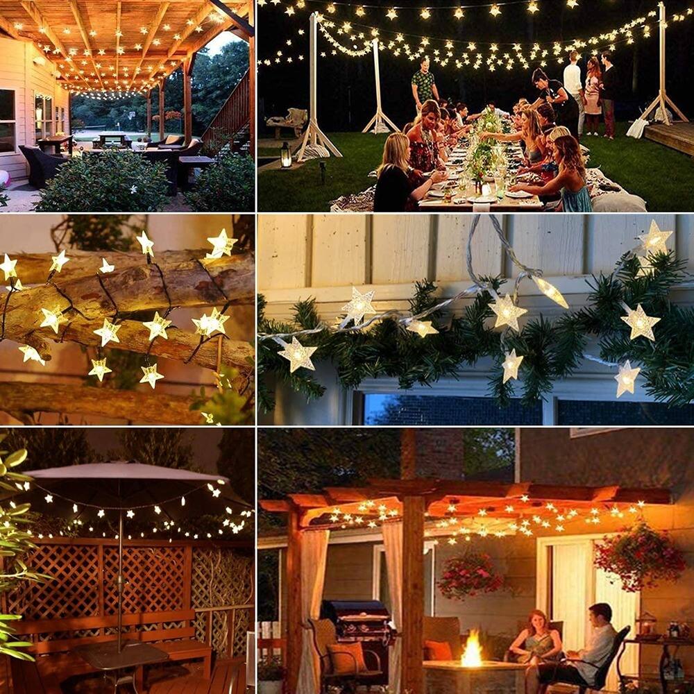 Alt View 1. Schertz - 30FT 50 LED Solar String Lights, Waterproof Outdoor Star Lights with 8 Modes, Warm White Christmas Lights for Garden, Pa - warm white.