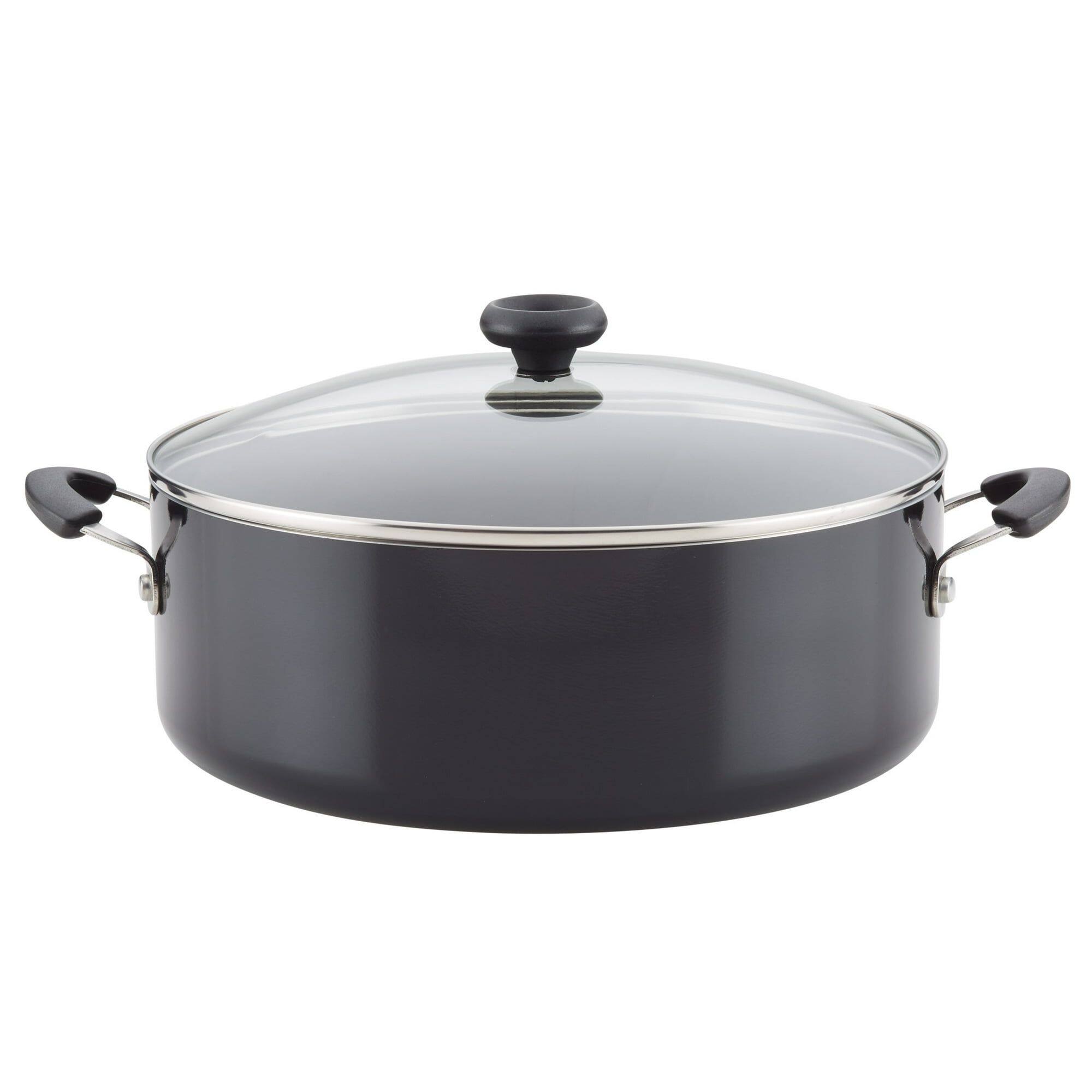 Front. Mirfee - 8 Quart Nonstick Dutch Oven Stockpot, Dishwasher Safe, Black - Black.