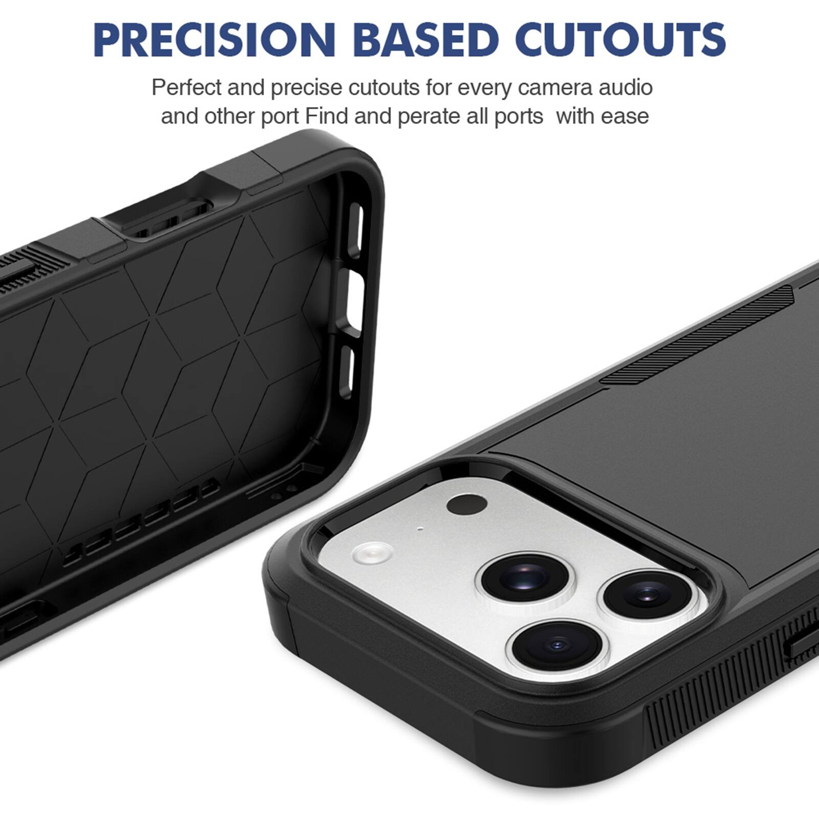 PRECISION BASED CUTOUTS  
Perfect and precise cutouts for every camera, audio and other port. Find and operate all ports with ease