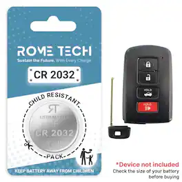 RomeTech - Replacement Battery for Key Fob - Toyota Corolla 2014-2020