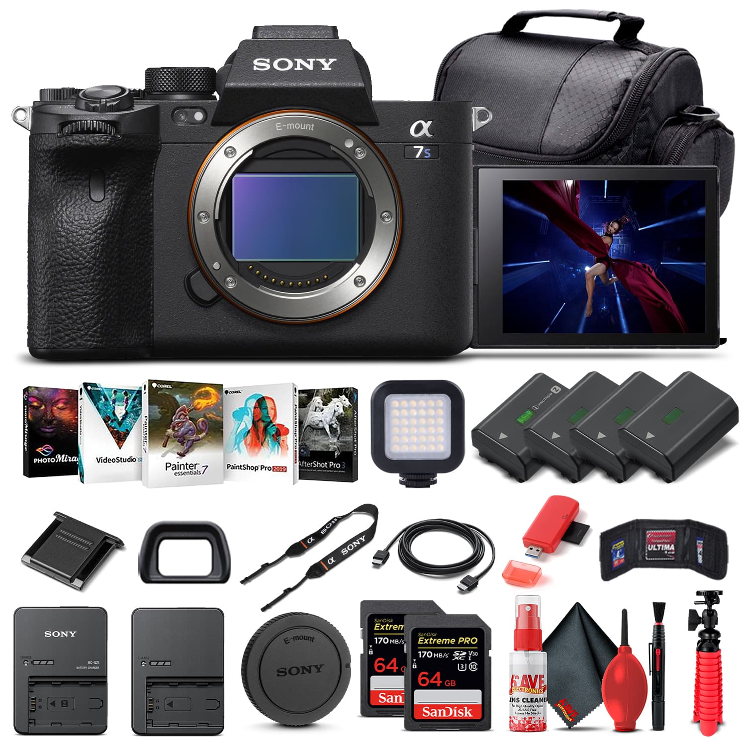 Sony - Alpha a7S III Mirrorless Camera Body Only ILCE7SM3/B - Pro Bundle (International Model)