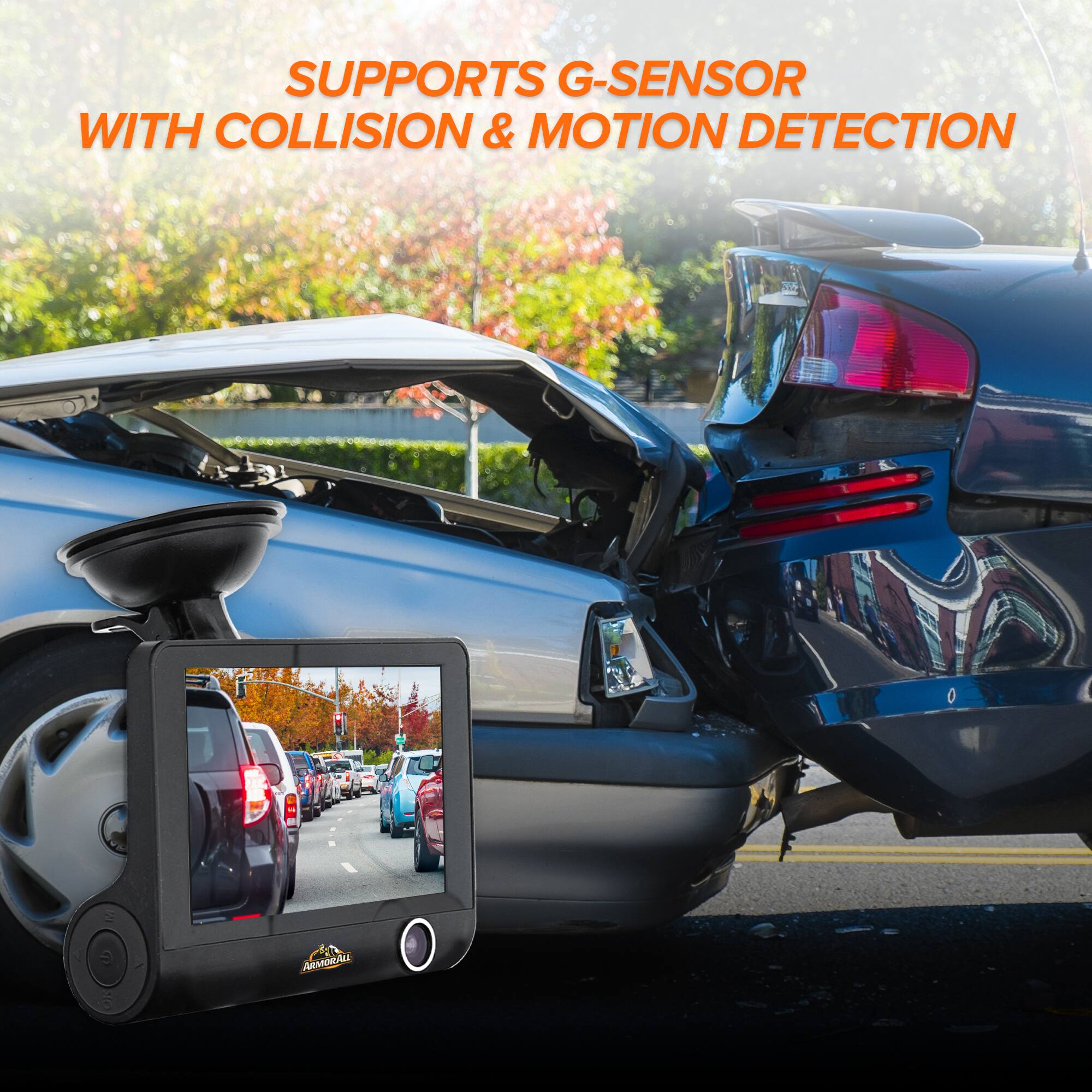 SUPPORTS G-SENSOR WITH COLLISION & MOTION DETECTION
