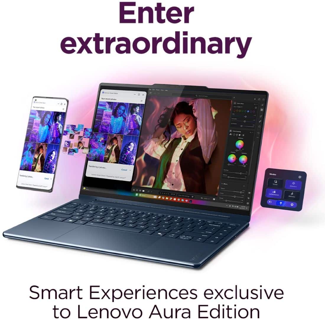 Enter extraordinary smart experiences exclusive to Lenovo Aura Edition.