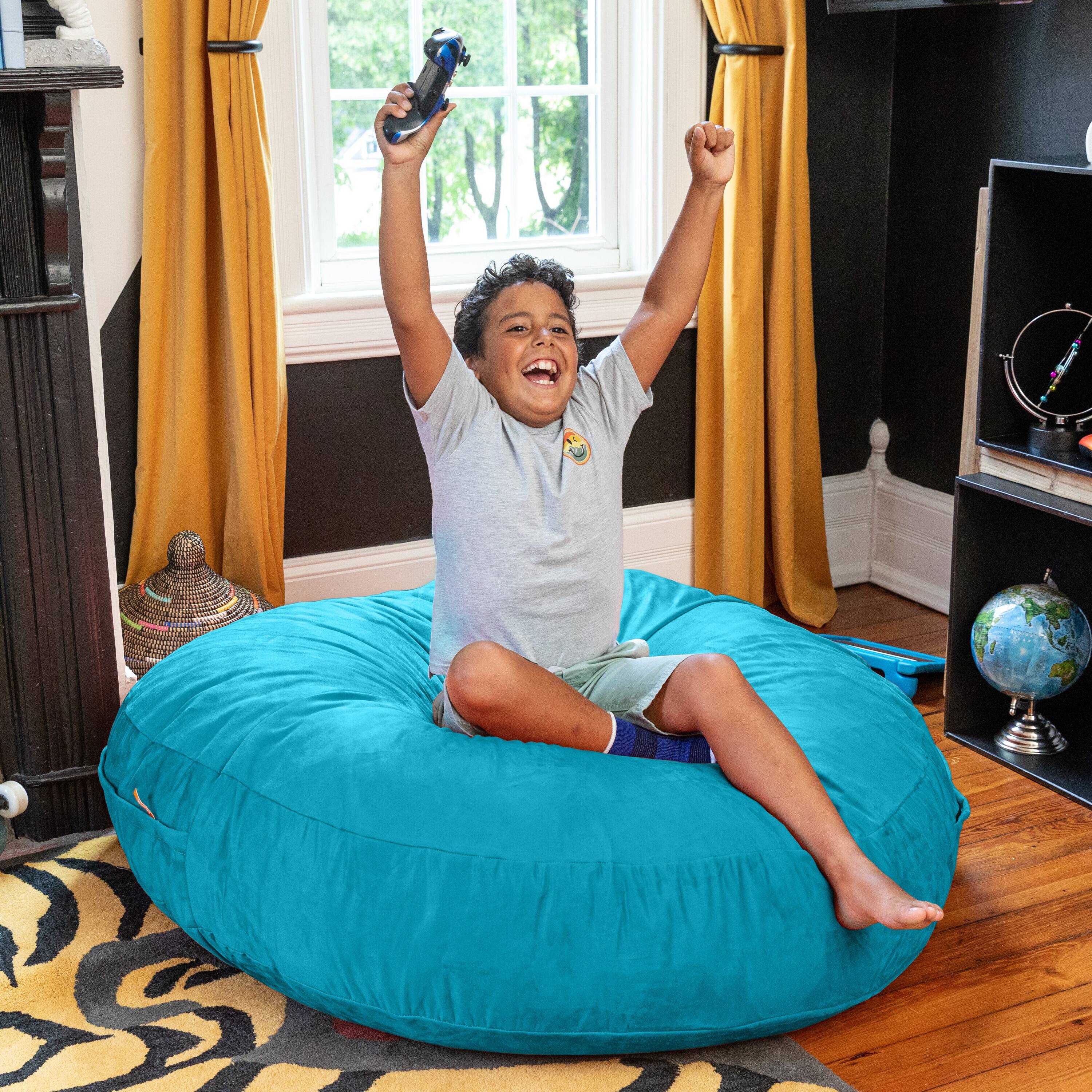 Alt View 3. Jaxx - Jaxx Cocoon 4 Foot Bean Bag Chair and Crash Pad, Aqua - Aqua.