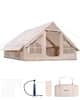 Front. VEVOR - Inflatable Tents, 5-8 Person Easy Setup Blow up Tent with Hand Pump, 300D Oxford Glamping Tent with Stove Jack 2 Doors - Beige.