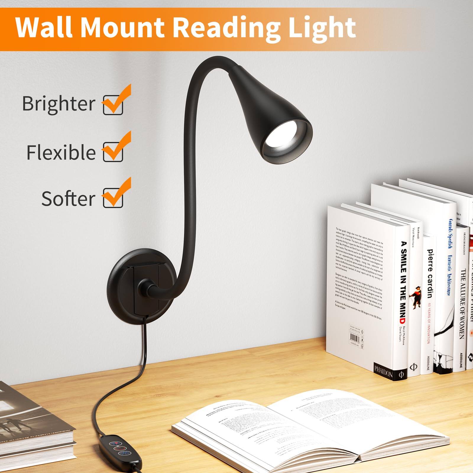 Wall Mount Reading Light

- Brighter
- Flexible
- Softer

A Smile in the Mind

Pierre Cardin
The Allure of Women