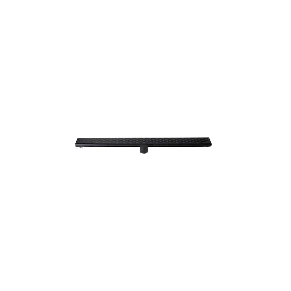Alfi - 32" Matte Stainless Steel Linear Shower Drain with Groove Holes - Black