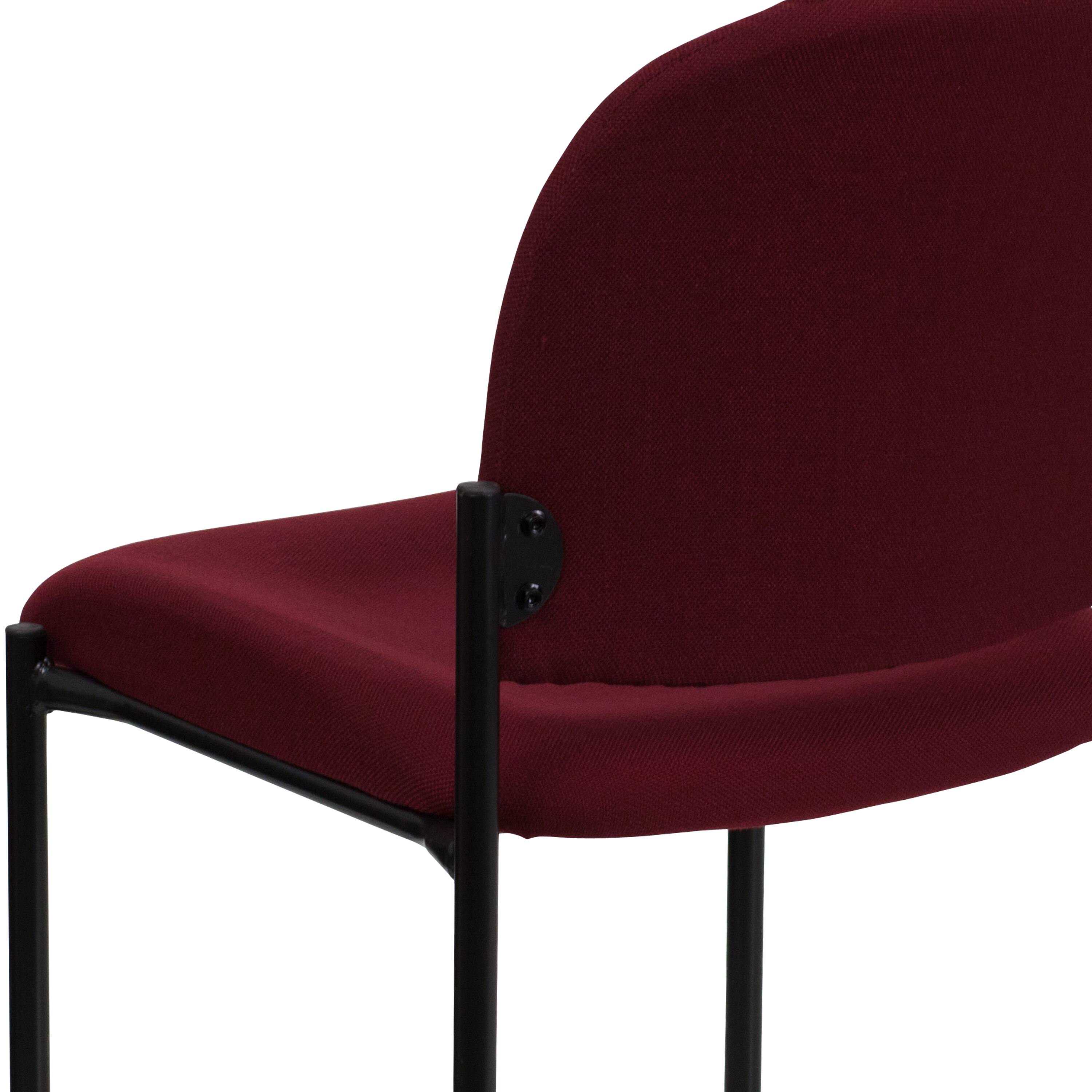 Alt View 8. Emma + Oliver - Comfort Stackable Steel Side Reception Chair - Burgundy Fabric.