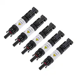 Unique Bargains - 5pcs 15A Built-in Diode Solar Wire Connector Anti-backflow 1000V IP67 Male/Female for PV System - Black