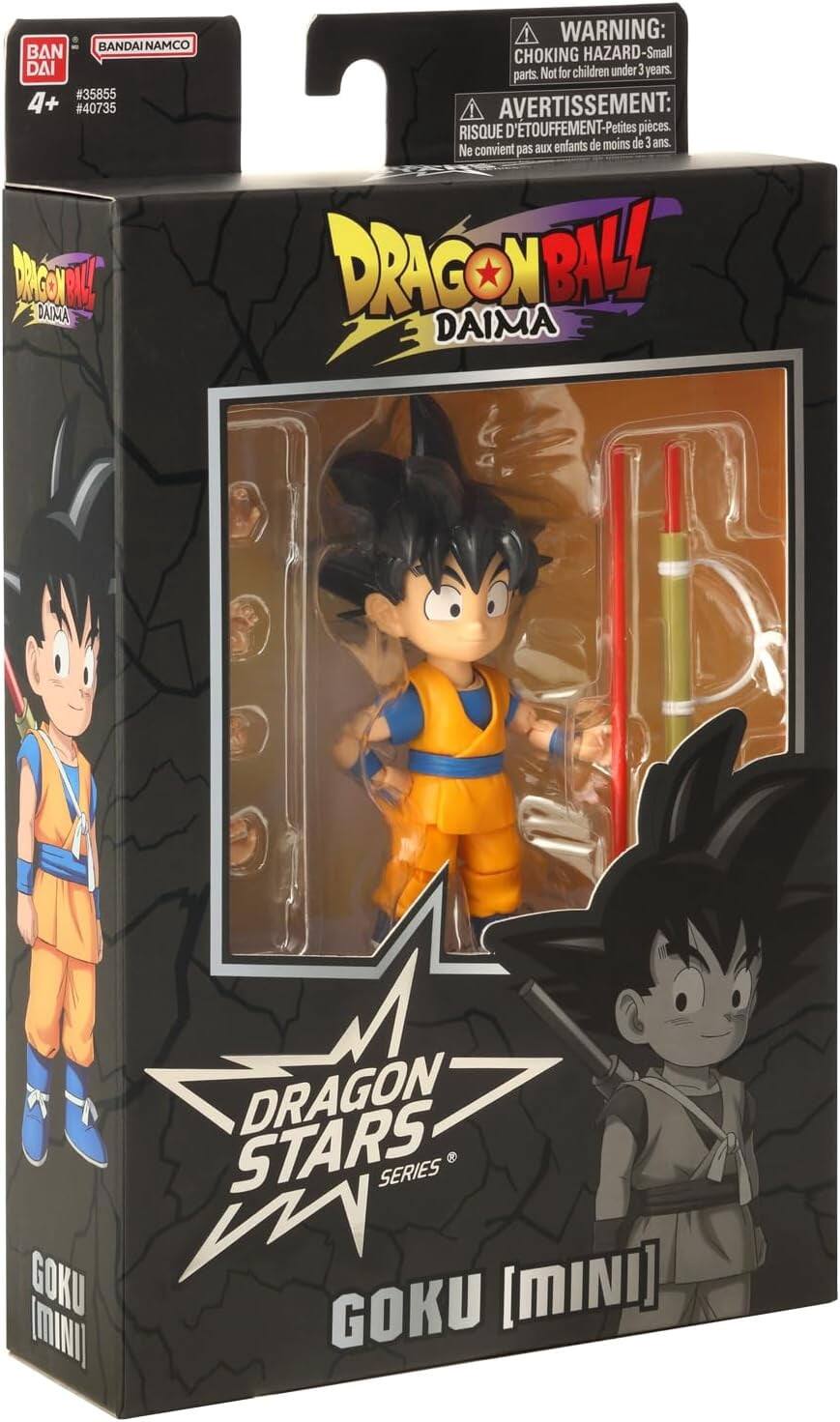 BANDAI NAMCO BAN DAI #35855 4+ #40735 MIN DAIMA  
WARNING: CHOKING HAZARD-Small parts. Not for children under 3 years.  
AVERTISSEMENT: RISQUE D'ÉTOUFFEMENT-Petites pièces. Ne convient pas aux enfants de moins de 3 ans.  
DRAGONBALL DAIMA DRAGON STARS SERIES  
GOKU [MINI]