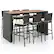 Alt View 6. Costway - 7 Pieces Patio Bar Set with Acacia Wood Tabletop & Removable Cushions Outdoor - Black,Off White.