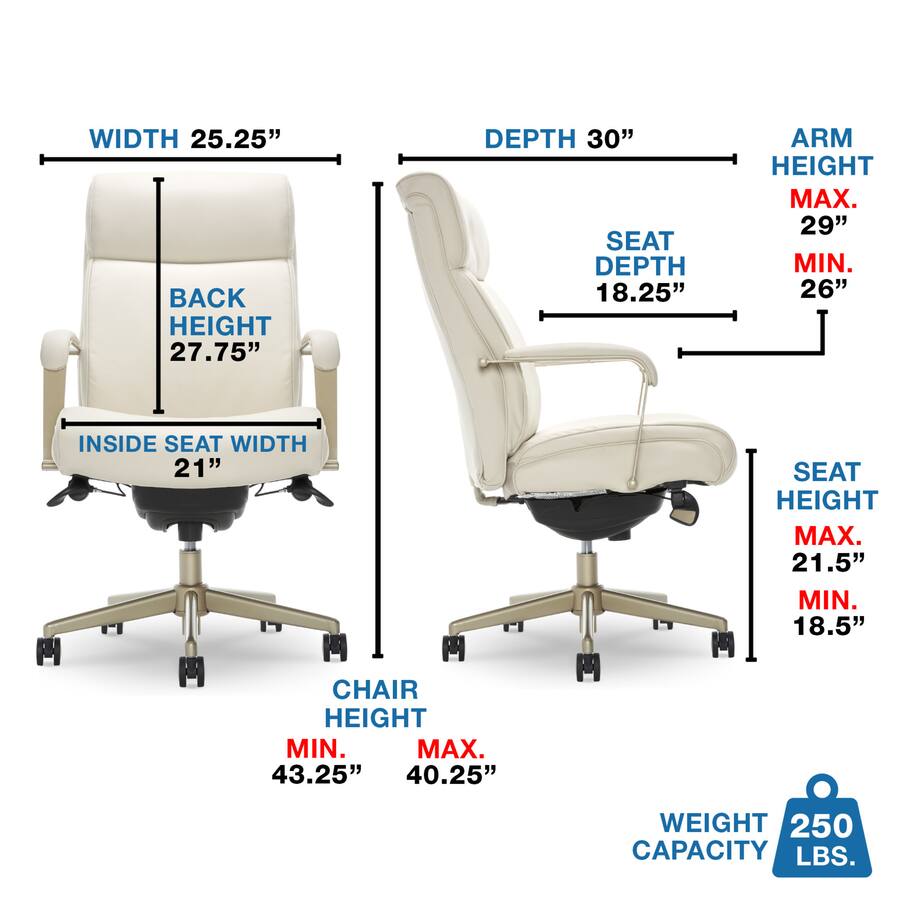 La Z Boy Modern Melrose Executive Office Chair with Brass