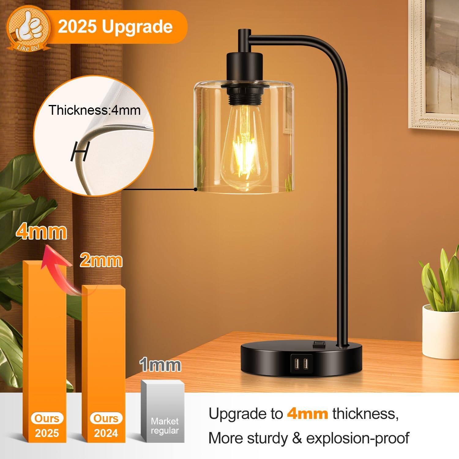 2025 Upgrade

Thickness: 4mm

4mm
2mm
1mm

Ours 2025
Ours 2024
Market regular

Upgrade to 4mm thickness, More sturdy & explosion-proof