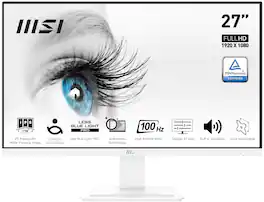 MSI - Pro MP273AW 27" IPS LCD FHD 100Hz 1ms Free Sync Monitor ,Built-in Speakers (DisplayPort, HDMI,VGA port ) - Matte White