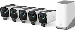 eufy - eufyCam S3 Pro 5‑Cam Kit, 4K Solar Wireless Outdoor, MaxColor Night Vision, Face AI, Local Storage, No Monthly Fees - Black+White