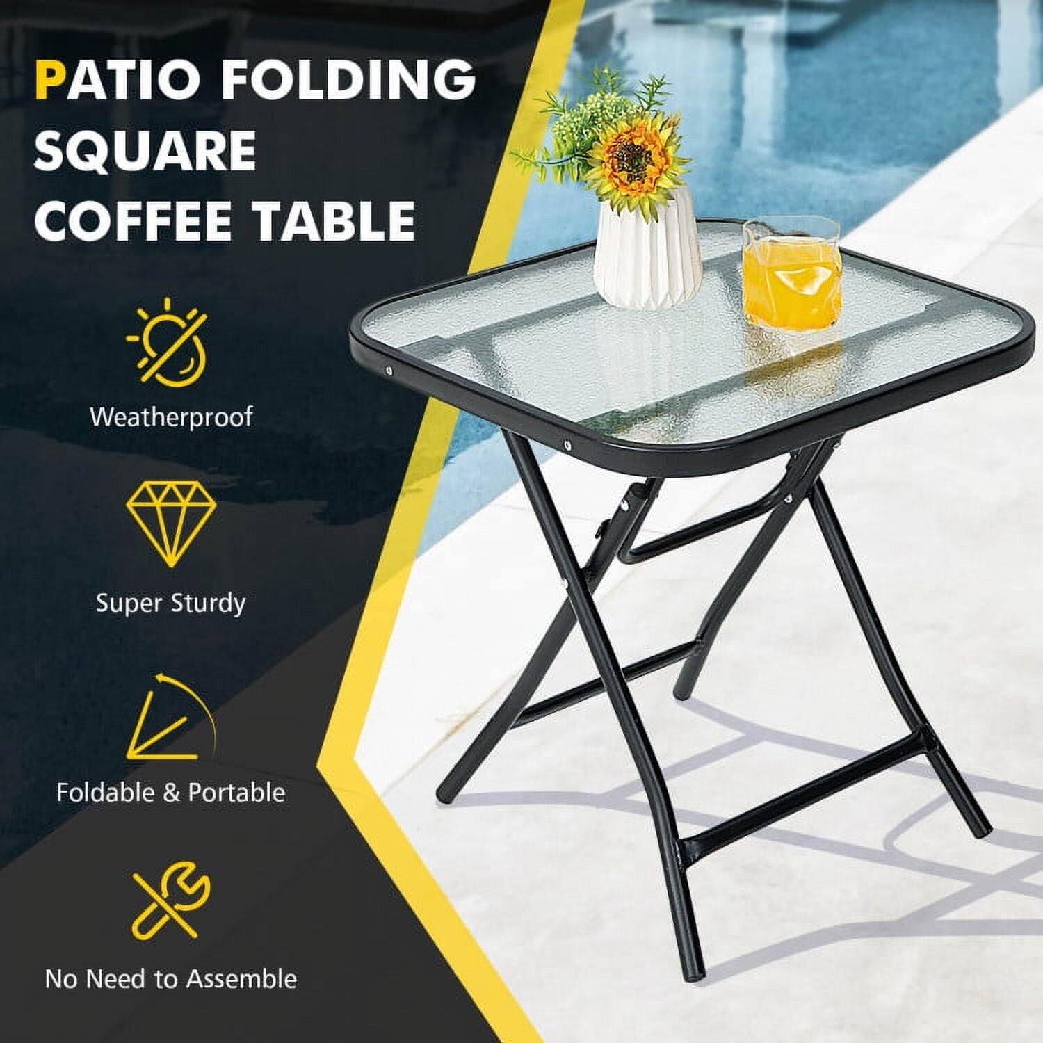 PATIO FOLDING SQUARE COFFEE TABLE

- Weatherproof
- Super Sturdy
- Foldable & Portable
- No Need to Assemble