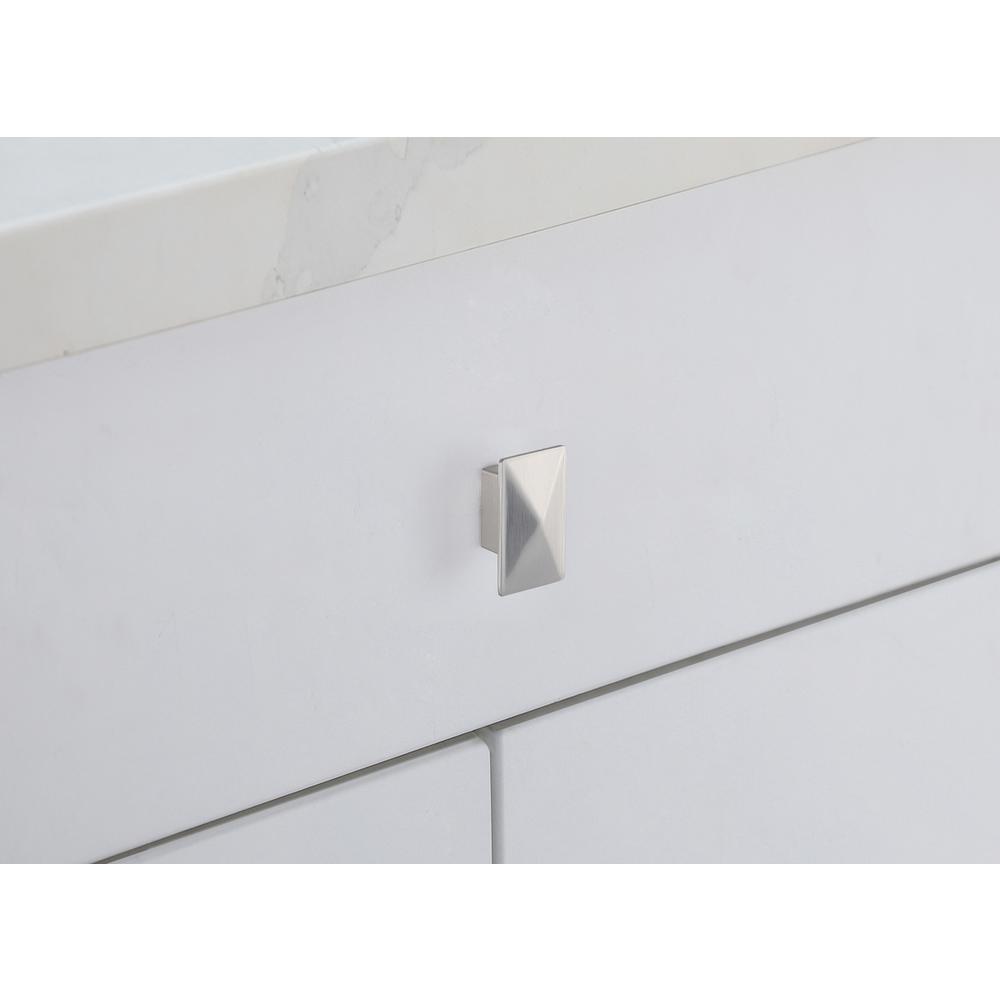 Back. Elegant Decor - Perry 2" Brushed Nickel Rectangle Knob Multipack (Set of 10) - Brushed Nickel.