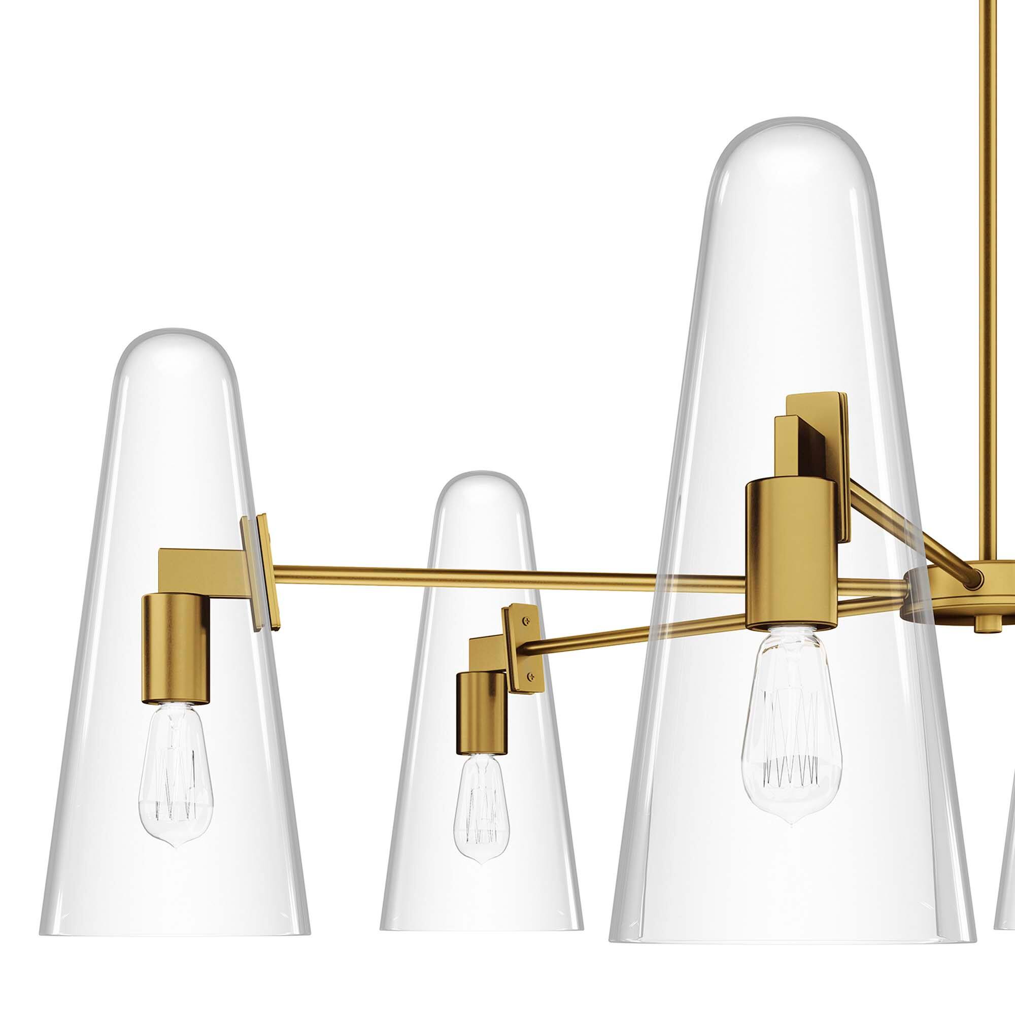 Alt View 5. Modway - Beacon 6-Light Chandelier by Modway - Clear Satin Brass.