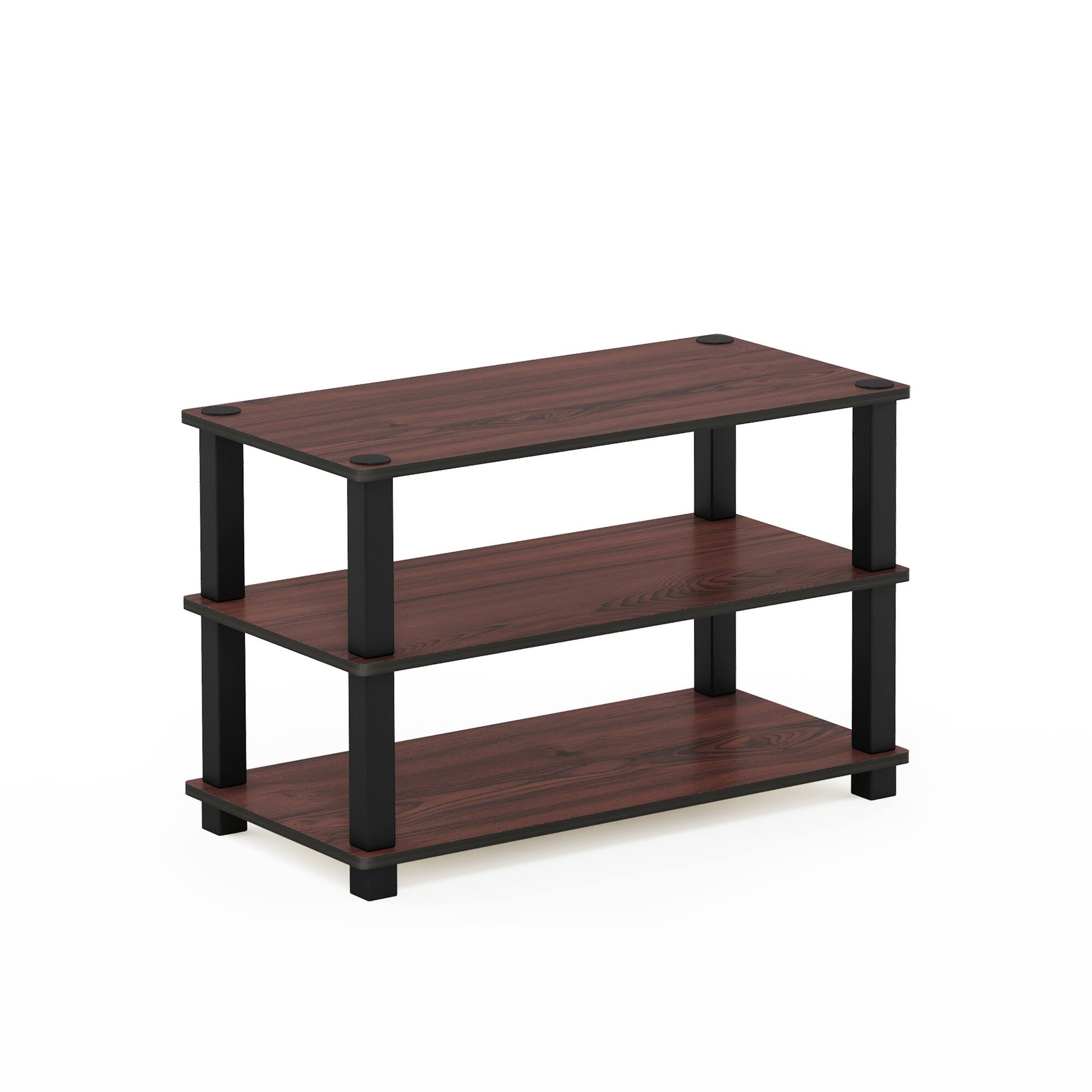 Furinno - Turn-S-Tube 3-Tier Shoe Rack - Dark Cherry/Black