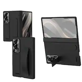Dteck - Full Body Case for Samsung Galaxy Z Fold8,Shockproof Slim Stand Cover with Hinge Protection,Built-in Screen Protector - Black