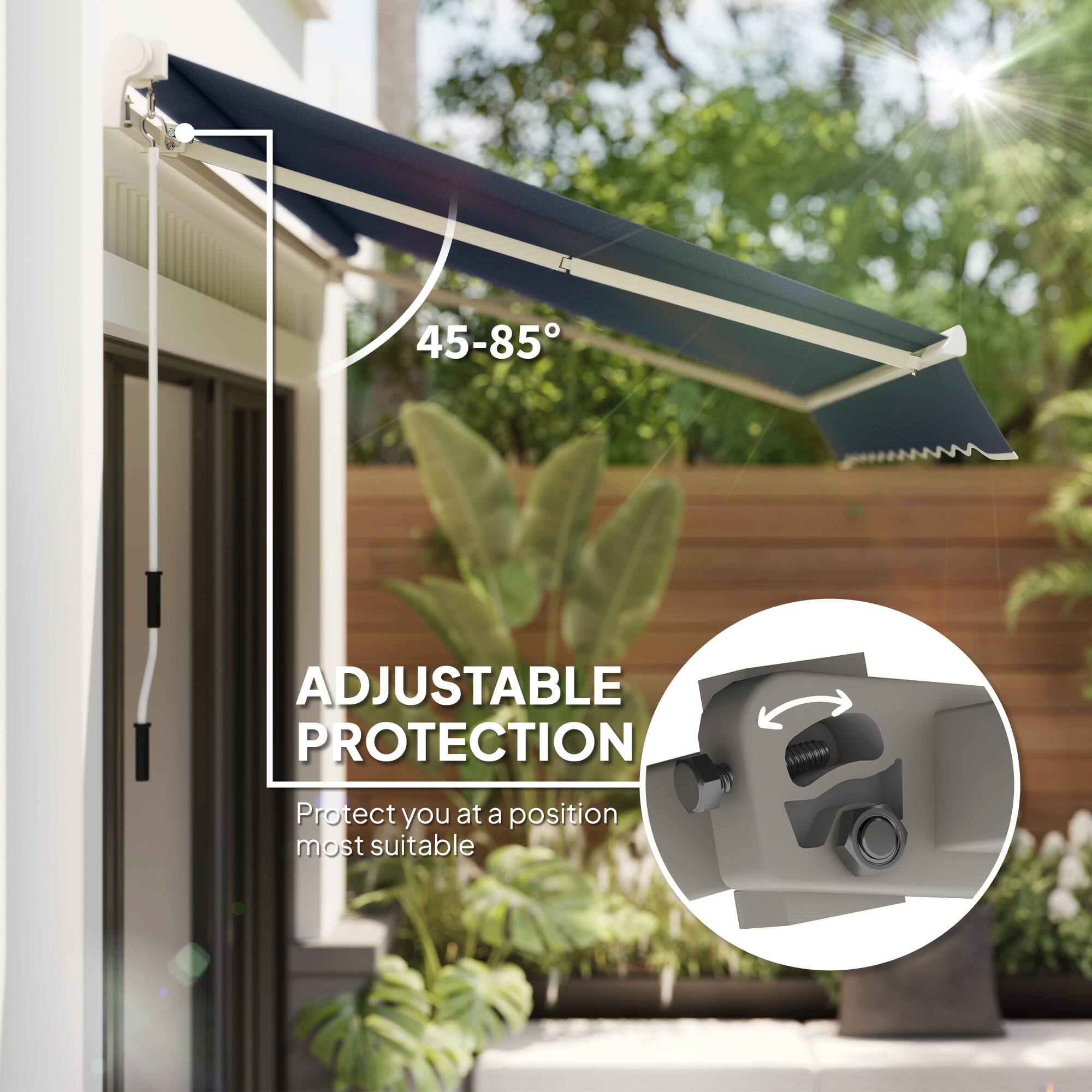 45-85° ADJUSTABLE PROTECTION  
Protect you at a position most suitable
