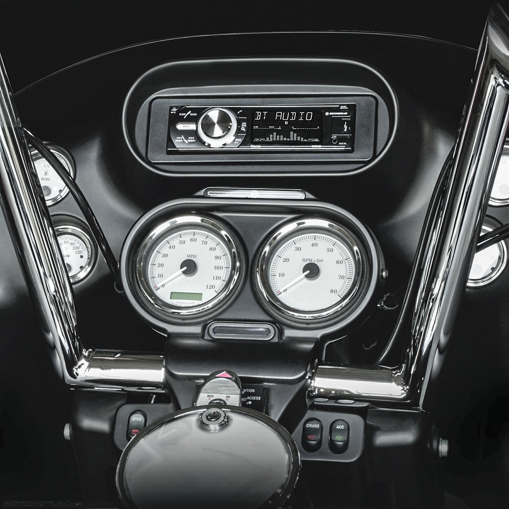 Angle View: Scosche - Dash Kit for Select Harley-Davidson Motorcycles - Black