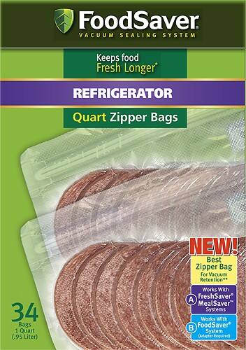 Front Standard. FoodSaver - FreshSaver Qt. Storage Bags (34-Pack).
