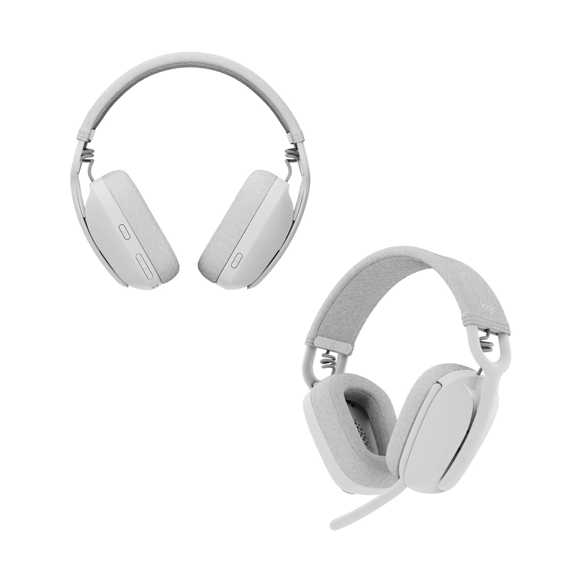 Alt View 15. Logitech - Zone Vibe 100 Bluetooth Over Ear Headphones with Noise-Cancelling Microphone - Off-White.