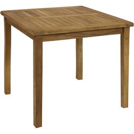 Sunnydaze - 31.5 in Solid Teak Square Patio Dining Table - Light Brown
