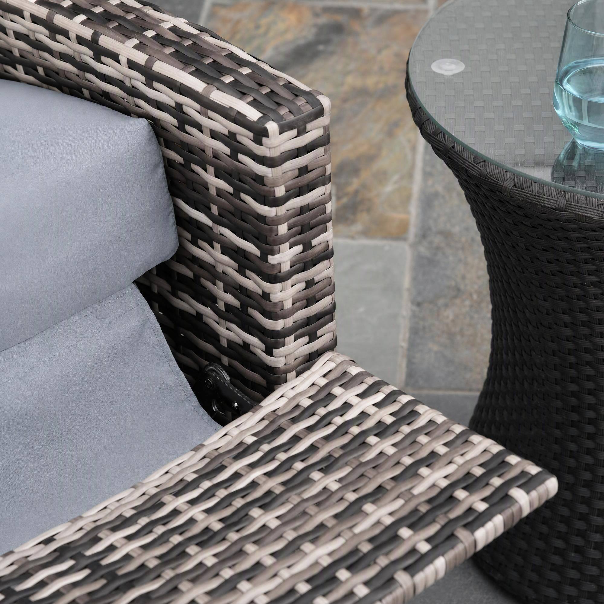 Alt View 7. Outsunny - Wicker Swivel Recliner Chair, Lifting Footrest, 360° Rotating Basic - Gray.