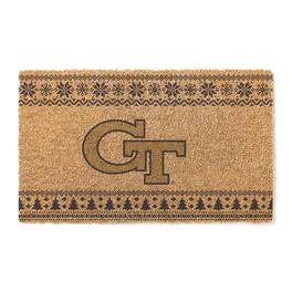 Jardine - Georgia Tech Yellow Jackets 18" x 30" Holiday Coir Doormat - Brown