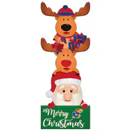Fan Creations - Kansas Jayhawks 31'' Santa Stack Leaner - Multicolor