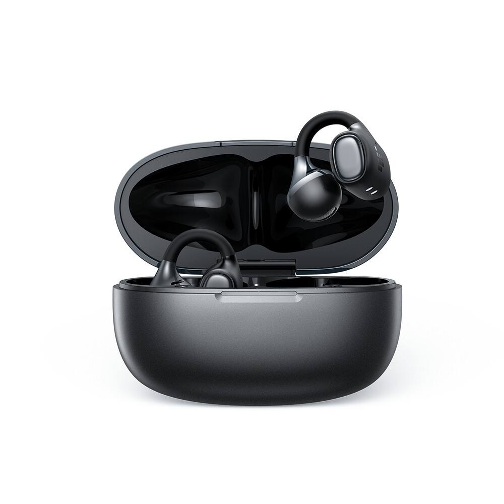 Angle. Tronsmart - OpenFly 2 Open Ear Clip-On Earbuds-32H Playtime, Hi-Res Light Comfort Fit for Sports/Workouts, Low Latency, Dual Pairing - Black.