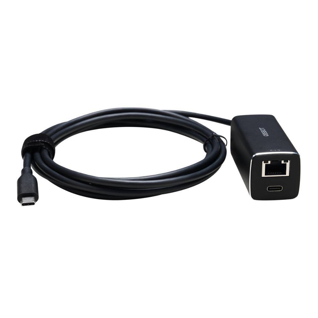 Angle. OBSBOT - OBSBOT Ultra Compact USB Type C to Ethernet Black Adapter for Tail Air Camera.