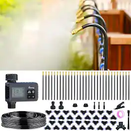 Meraw - Adjustable Drip Irrigation System with 32 Nozzles & Water Timer