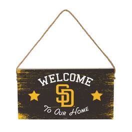 Evergreen Enterprises - San Diego Padres 6" x 11" Welcome Home Wood Wall Sign with Rope Hanger - Multicolor