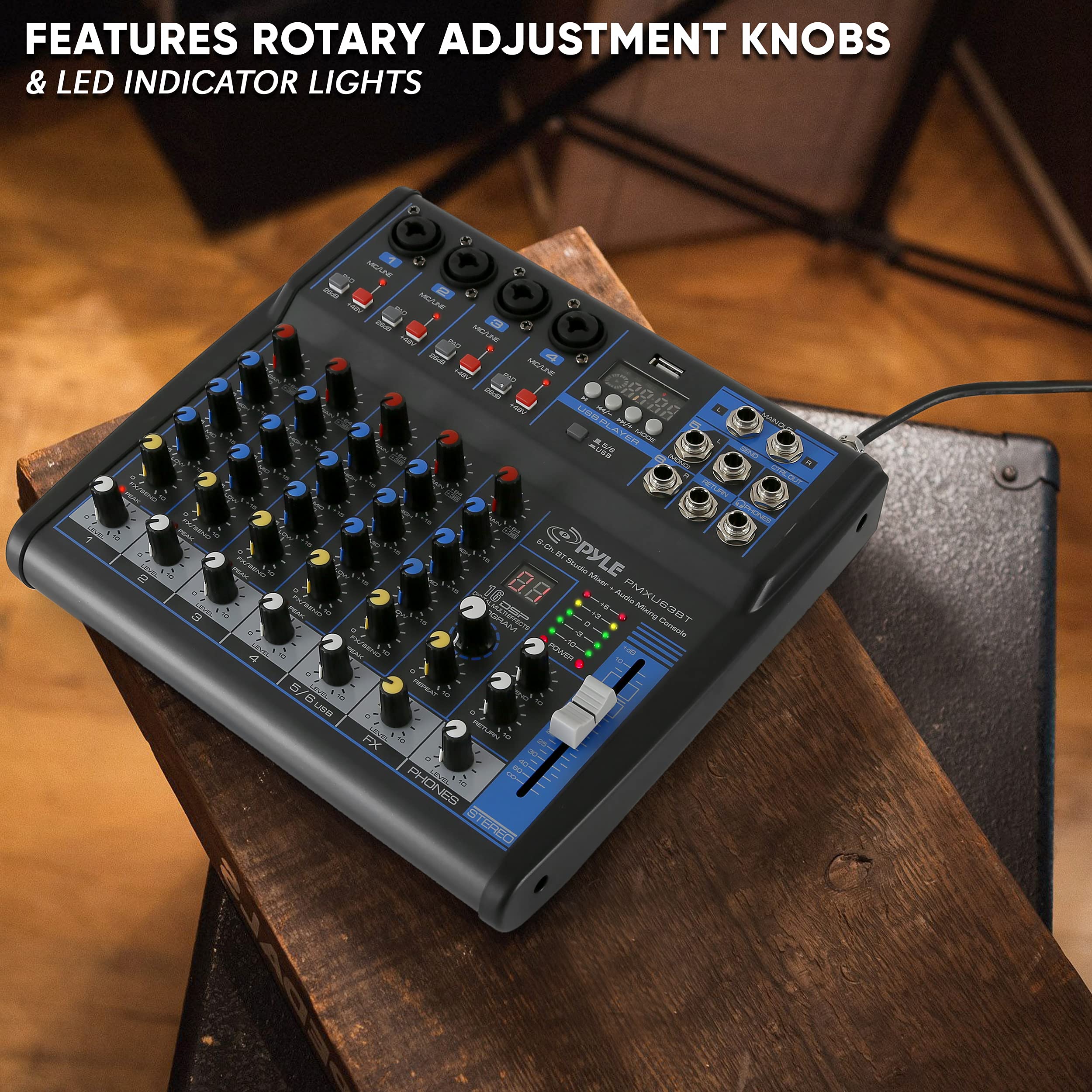 FEATURES ROTARY ADJUSTMENT KNOBS & LED INDICATOR LIGHTS