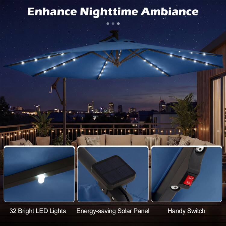Enhance Nighttime Ambiance

- 32 Bright LED Lights
- Energy-saving Solar Panel
- Handy Switch
