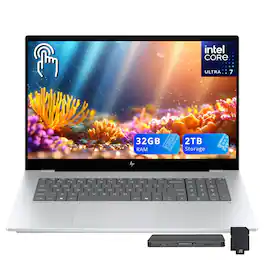 HP - OmniBook 7 17.3" FHD Touch Laptop,Intel Ultra 7 258V,32GB RAM,1TB SSD+1TB Dock Set,Backlit Keyboard,Win 11 - Silver
