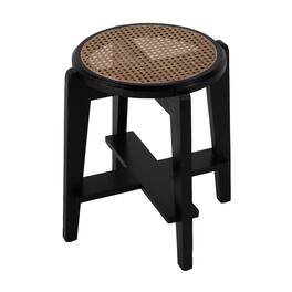 Butler Specialty - Dryden 18 in. Seat Height Round Cane and Wood Backless Stool, Black, Natural - Black,Natural