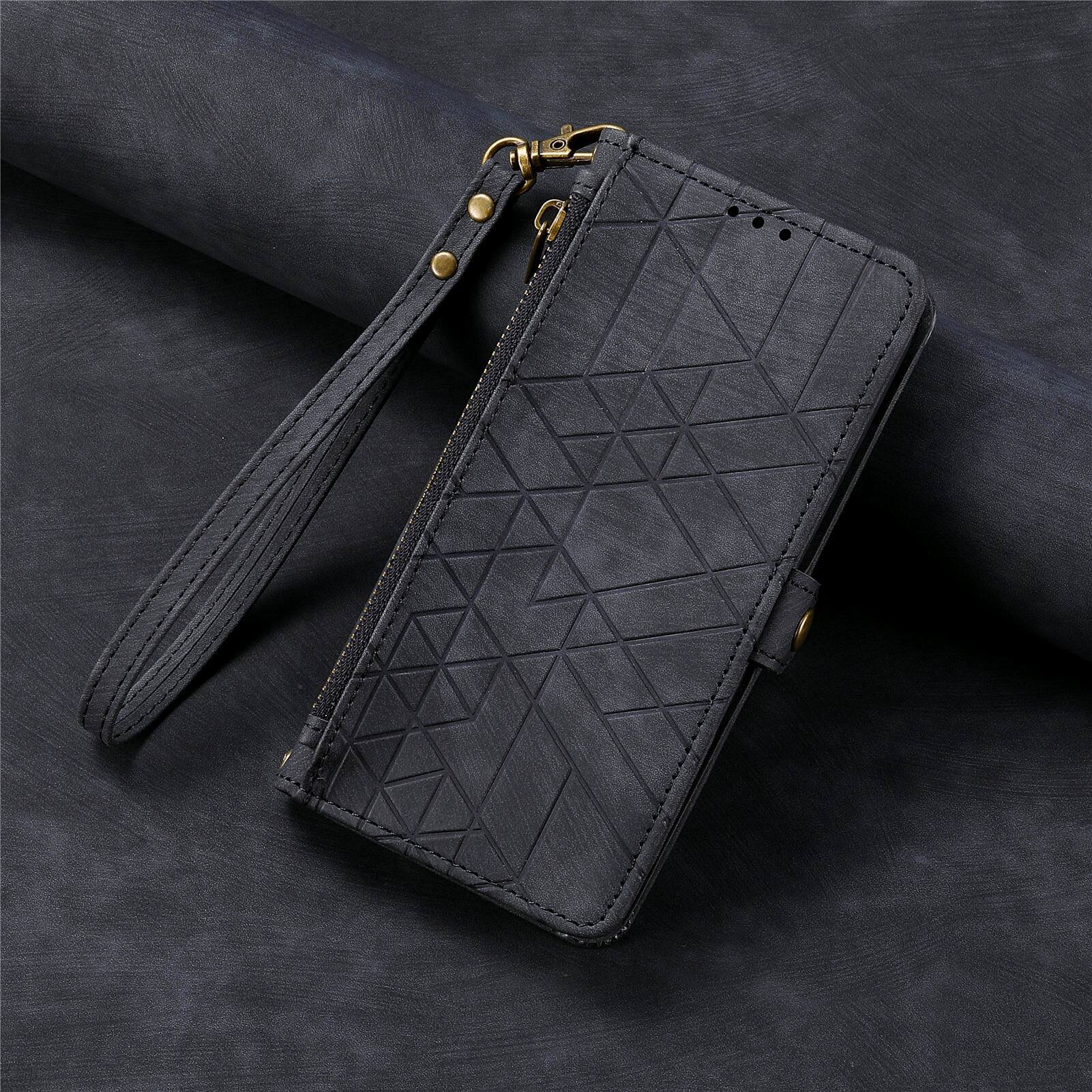 Alt View 1. Dteck - Magnetic Wallet Case For iPhone 17 Pro Max, Shockproof Zipper Kickstand Card Holder with Lanyard Flip Cover - Brown.