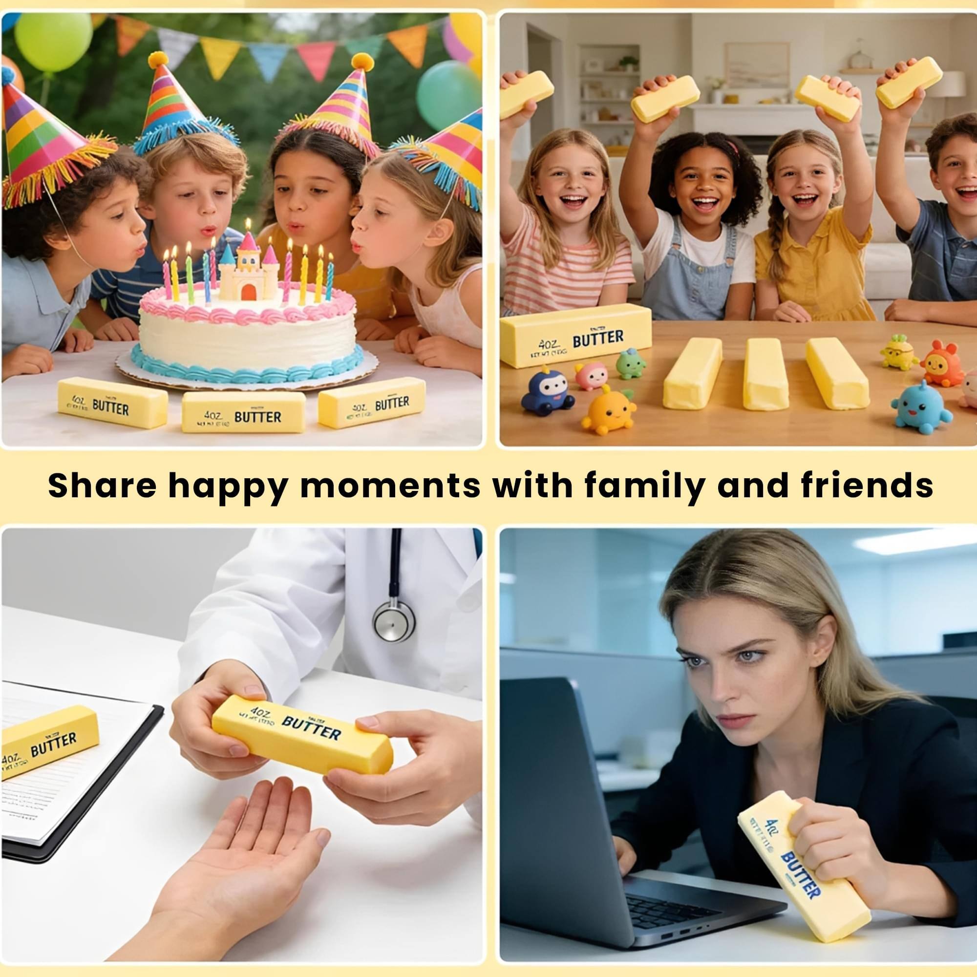 4oz BUTTER  
4oz BUTTER  
4oz BUTTER  
4oz BUTTER  

Share happy moments with family and friends