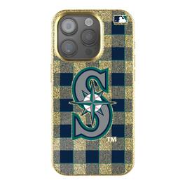 Keyscaper - MLB - Seattle Mariners Plaid Bling iPhone Case - 15 - Gold