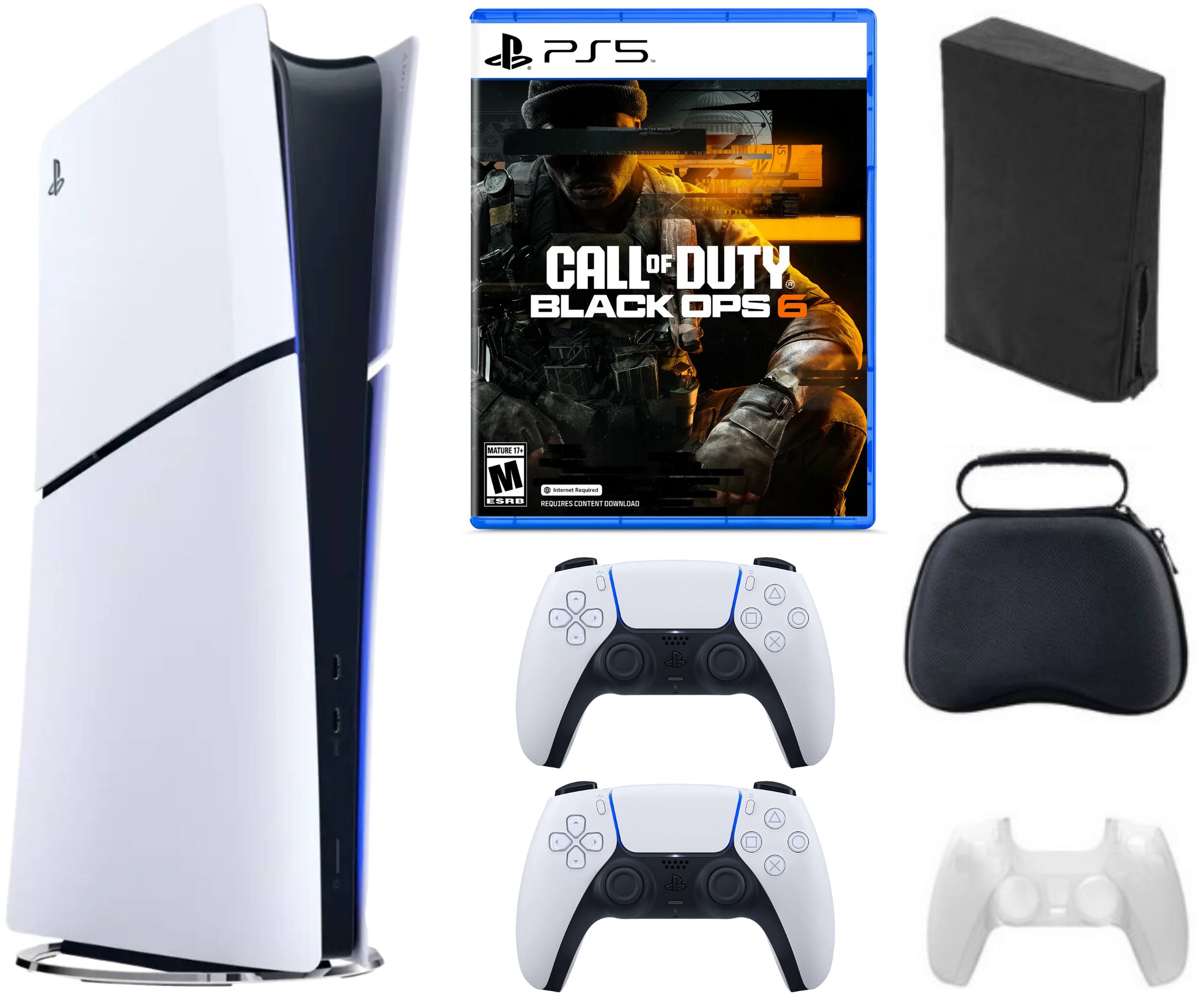 PS5 PlayStation 5 Bundle with Call of Duty: Black Ops 6 Game, Accessories and Extra Controller - PlayStation 5