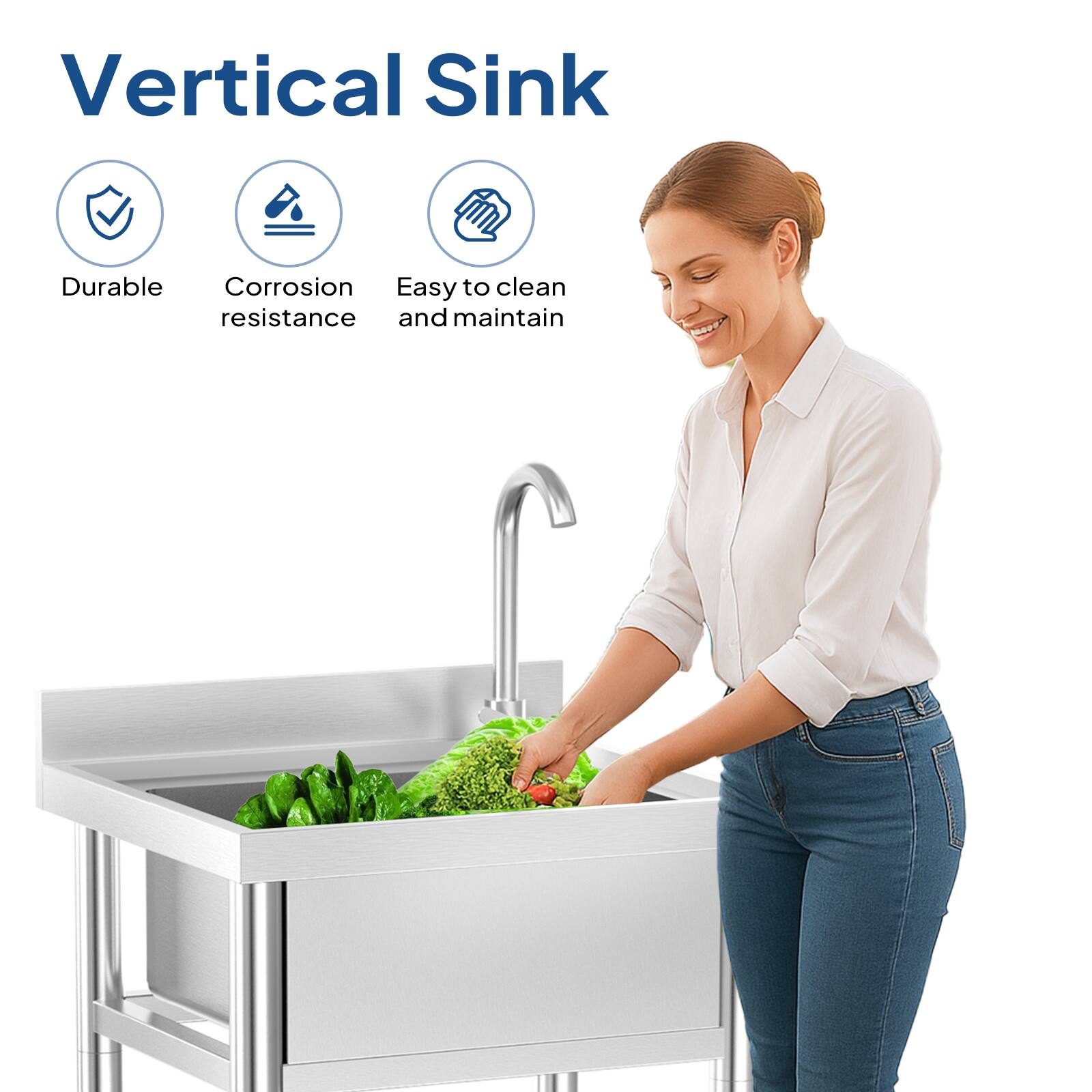 Vertical Sink

- Durable
- Corrosion resistance
- Easy to clean and maintain