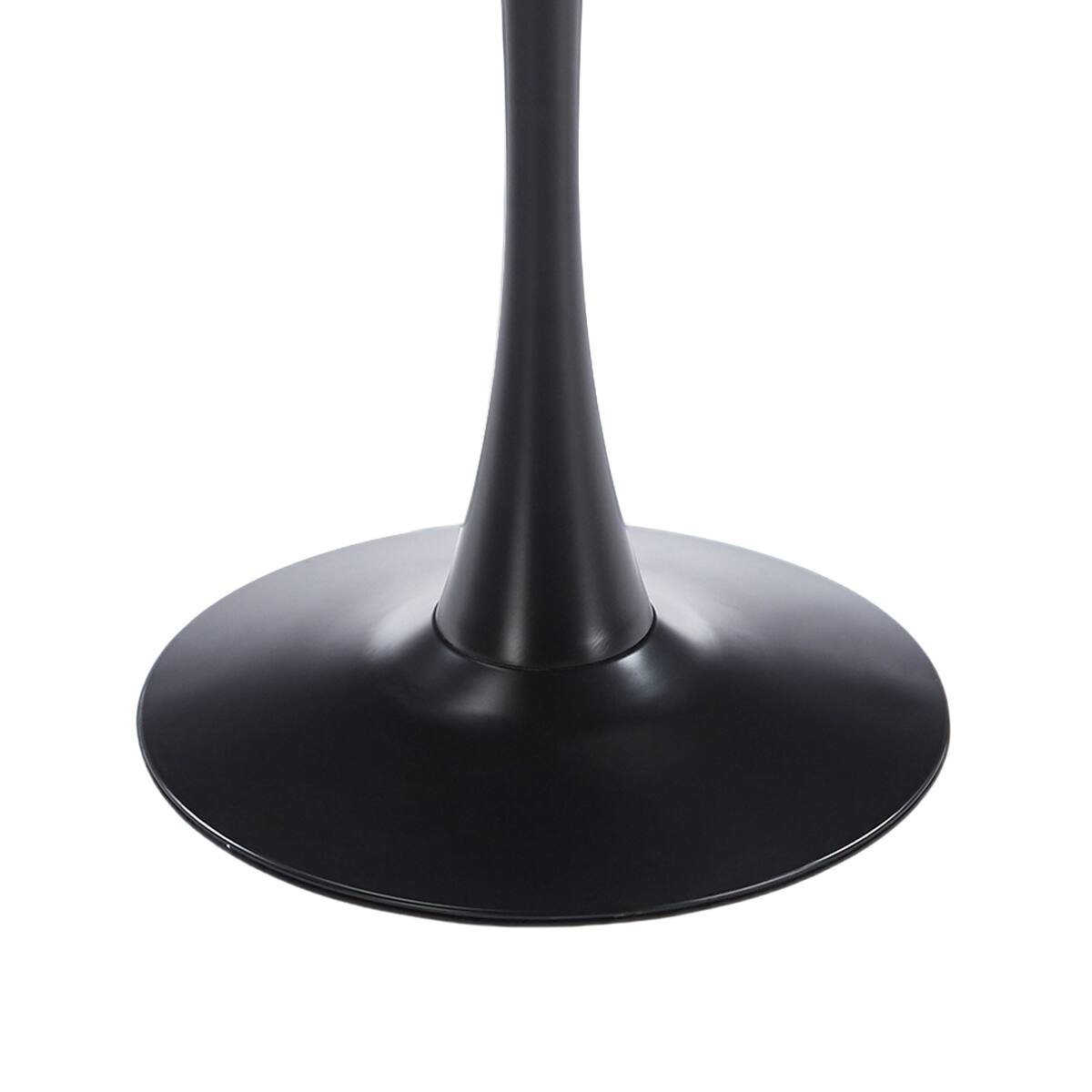 Alt View 7. Loheer - Loheer 23.62 inch Round Dining Table, Black and Dark Walnut MDF and Metal Pedestal Base - Black and Dark Walnut.