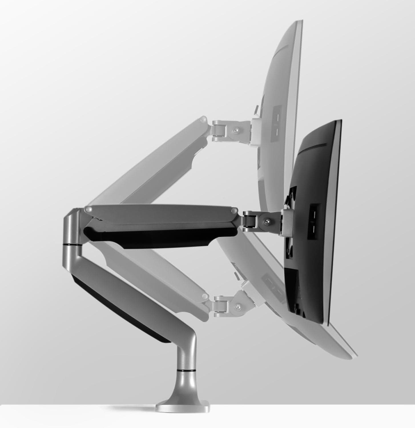 Alt View 1. Mount-It! - Single Monitor Gas Spring Desk Mount for Up to 32″ Screens – Full Motion Ergonomic Arm, Silver - Silver.