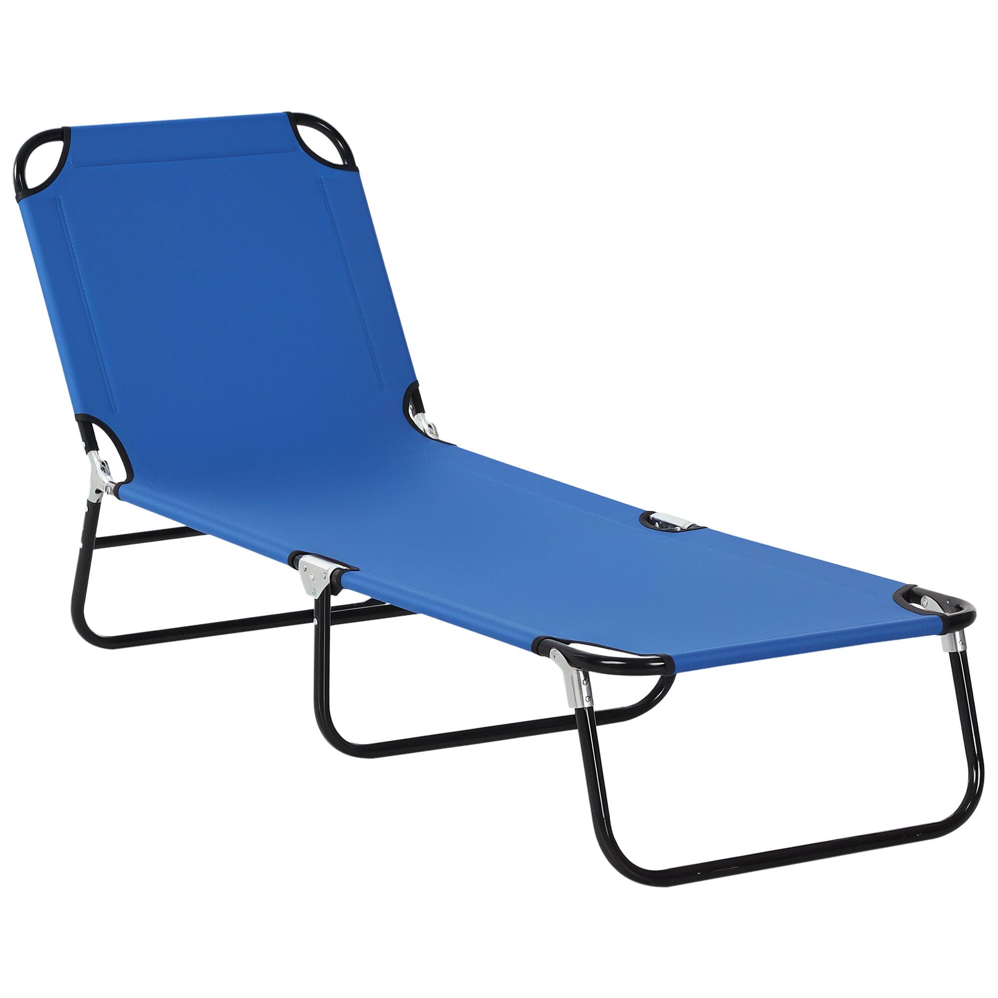Outsunny - Folding Chaise Lounge Pool Chairs, Outdoor Sun Tanning Chairs with 5-Level Reclining Back - Blue price history on PriceWatchPro