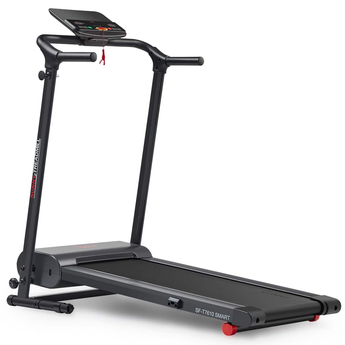 Sunny Health & Fitness - Compact Motorized Smart Treadmill - Dark Gray