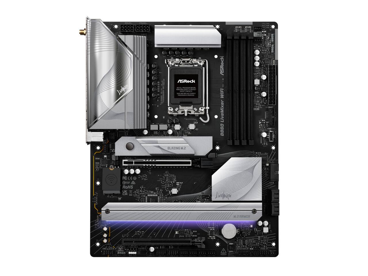 0080 B880 Lipue - d ASRock - - - mn - I - -O - I + - ... 1 ASRock a WiFi LiveMixer 8860 BLAZING M.2 EDE ONNUNES - FC FECEO Ger RoHS UK C Liaka M.2 ARMOR